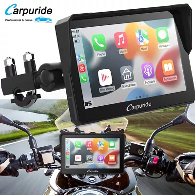 Carpuride Motorcycle Stereo Wireless Apple CarPlay Android Auto Bluetooth Play • $195.99