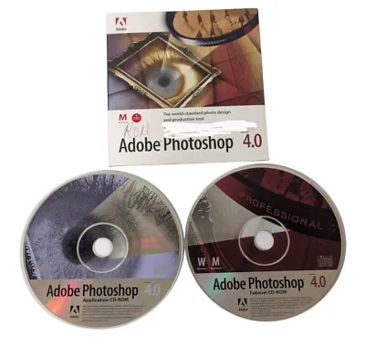 Adobe Photoshop 4.0 Application Tutorial CD Graphics Editing Mac Serial 1996 • $14.90