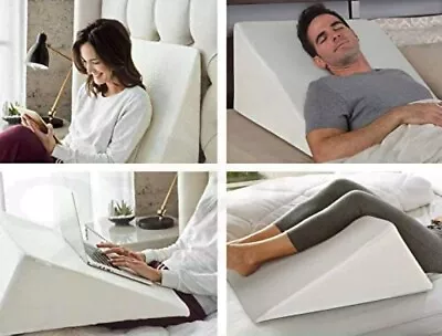 Wedge Pillow Large Acid Reflux Support Bed Back Cushion Foam 20 X18 X10  • £16.99