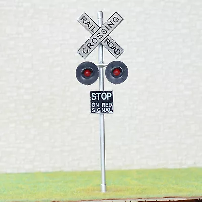 1 X O Scale Railroad Crossing Signals LED Made 2 Target Faces Silver #48SL2 • $3.99