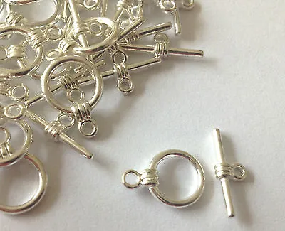 Tibetan Silver Round Toggle Clasps Jewellery Findings For Necklaces Bracelets • £1.59