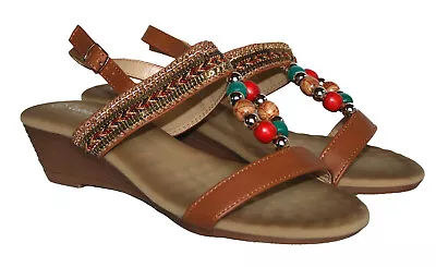 Ladies Mid Wedge Cushion Walk T-Bar Comfort Sandal 4 Options Sizes UK 3 X 8's • £12.99