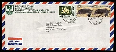 Mayfairstamps Malaysia 1986 Universiti Pertanian To Madison WI Cover Aaj_42883 • $1