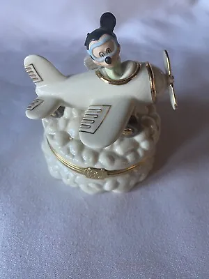 Lenox Treasures Flying High Treasure Box Mickey Mouse Trinket Disney Plane • $35