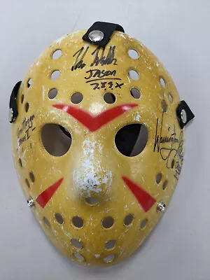 KANE HODDER TOM MORGA WARRINGTON GILLETTE 3X Signed MASK FRIDAY The 13th BAS JSA • £192.06