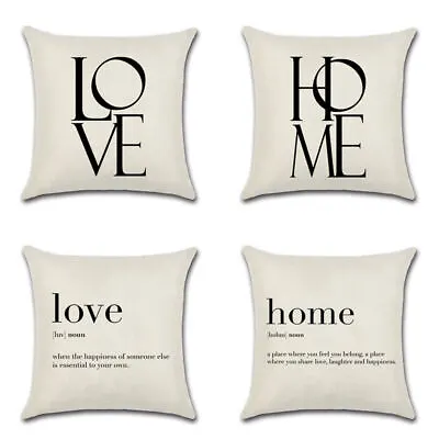 UK 18  Love Phrases Cushion Cover Throw Pillow Case Home Sofa Decor 45cm • £4.79