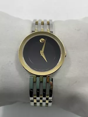 Movado Esperanza Quartz Black Dial Two Tone Stainless Steel Ladies Watch 0607053 • $299.95