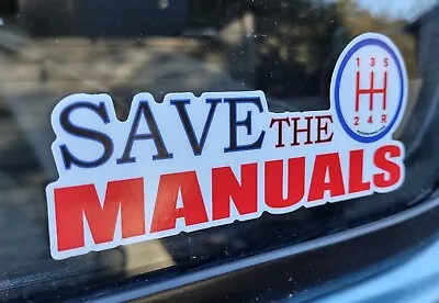 Save The Manuals Vinyl Logo Sticker 5 Inch • $1.99