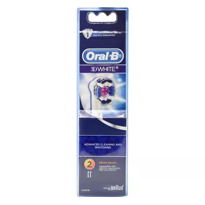 $11.99 • Buy ORAL B PK2 TOOTHBRUSH HEADS 3D WHITE Brand New