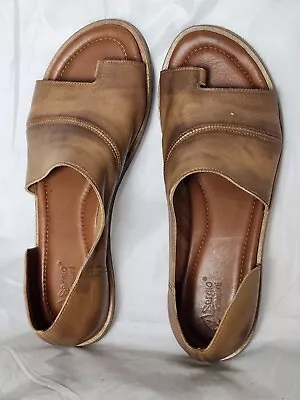 SERGIO TOMANI WOMEN’S BROWN LEATHER Adrian  SANDALS Loafers Sandals SIZE 40 • $35.96