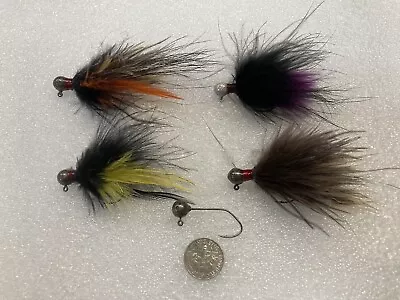 Marabou Jigs Hand Tied 1/8 Oz . Smallmouth Bass Walleye • $12