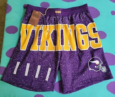 Large OR  XL   Mitchell & Ness MINNESOTA VIKINGS Jumbotron Subliminated SHORTS • $64.95