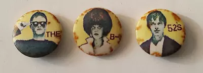 THE B-52's Pinback Button Lot Of 3 1  Rare 1979 New Wave Rock Lobster Blondie • $145.49