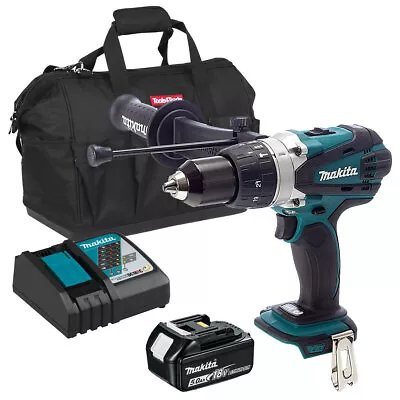 Makita DHP458Z 18V Combi Drill With 1 X 5.0Ah Battery & Charger In Tool Bag • £201