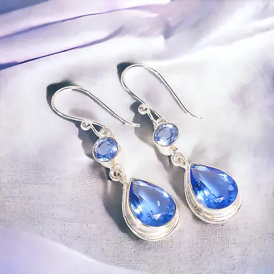 Natural Tanzanite Gemstone Drop/Dangle Earrings 925 Sterling Silver Jewelry • $13.67