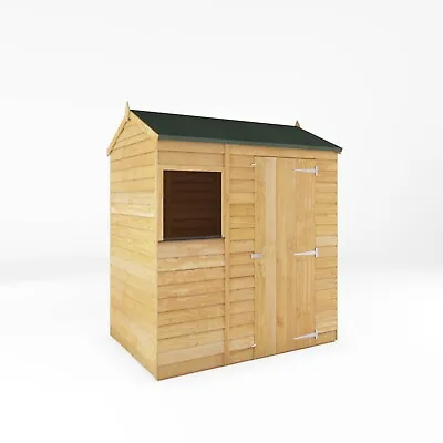 Waltons 6x4 Garden Shed Wooden Reverse Apex Overlap Windows Storage Shed 6ft 4ft • £304.49