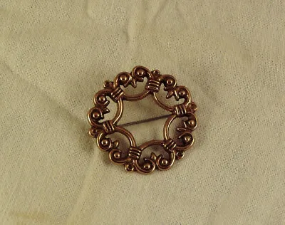 Vintage Kalevala Koru Viking Style Brooch Bronze Goldtone  Made In Finland • $36.99