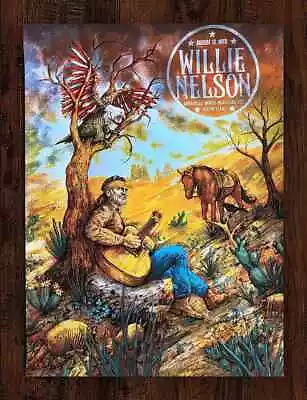 Willie Nelson August 12th 1972 Austin Texas Concert Poster #/12 18x24 • $160