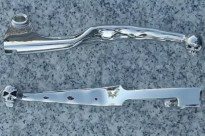 $28.95 • Buy Yamaha VStar V-Star 650 1100 Custom CHROME SKULL FRONT BRAKE & CLUTCH LEVERS