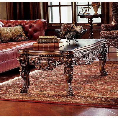 Medieval Antique Replica Solid Mahogany Majestic Lion Head Coffee Table • $2398.40