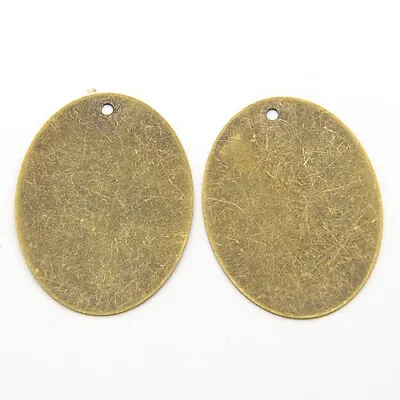 10 Pcs Metal Tags Brass Blank Stamping Tag Big Pendants For DIY Jewelry Making • $7.35