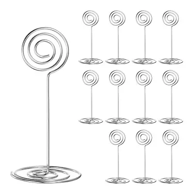 24pcs Table Number Holders 85mm Tall 40mm Base Width Circle Silver Tone • £15.72