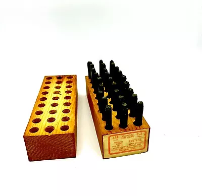 Vintage Young Bros 3271  1/8 Or 3/16 Inch Letter Stamp Punches In Original Box • $15