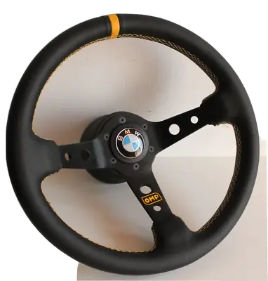 Steering Wheel Fits For BMW Deep Dish E31 E34 E36 Z3 850i Leather  Yellow 93-98' • $327.80