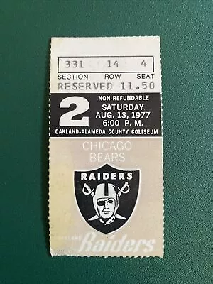 1977 Chicago Bears At Oakland Raiders Ticket Stub Walter Payton • $24.99