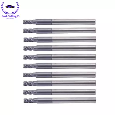 New 4 Flute 3/32  X 1/8  X 3/16  X 1-1/2  AlTiN Carbide End Mill 10 Pcs • $29.59