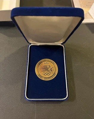 $40 • Buy 1984 Olympic Participation Medal Brass Medallion In Original Case 