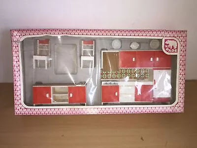 Frade Dollhouse Wooden Plastic Furniture For 8  Doll KITCHEN + Box 1970s Vintage • $44.18