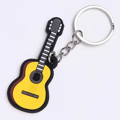 Classical Guitar Keyring In PVC - Music Gift - Gift For Guitarist Or Teacher • $5.14