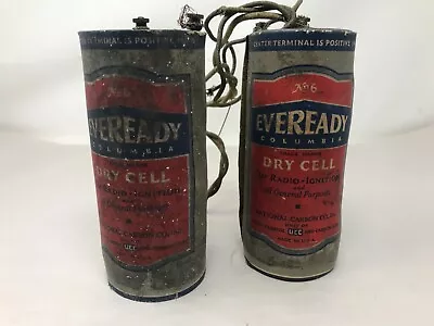 Vintage 1929 Eveready Dry Cell No 6 Batteries For Radio Ignition/General Purpose • $19.99