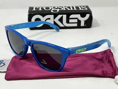 New Oakley Frogskins Sunglasses Hi Res Polished Sapphire Frame Prizm Black Lens • $79.99