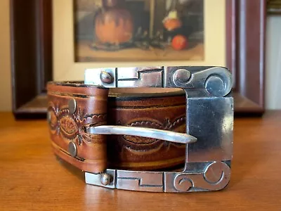 Jose Sotelo Taxco Sterling 1940’s Vintage Belt Buckle JS 925 Hallmark  • $195