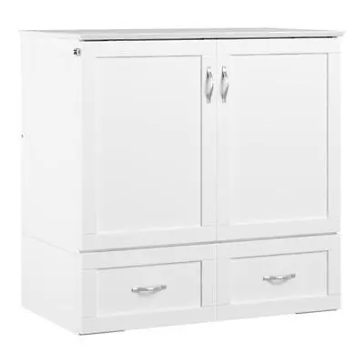 AFI Hamilton Wood Twin Extra Long Murphy Bed Chest In White • $1178.99