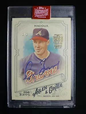 2019 Topps Archives Signature Buyback A&G Greg Maddux On-card Auto 1/1 • $159.99