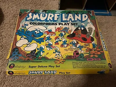 Vintage Smurf Land Colorforms Deluxe Play Set 1981 Peyo COMPLETE RARE NICE • $29