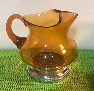 $21 • Buy Vintage Farber Bros Krome Kraft 1932 AMBER Glass Pitcher Cambridge