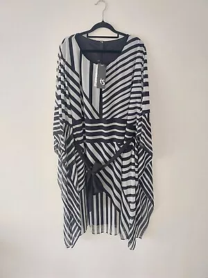 NEW Taking Shape Size 20 Striped Flowy Dress/Kaftan 'My Fair Lady' Tie Waist NWT • $79