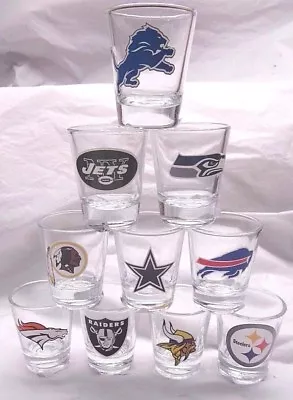 NFL 2 Oz Shot Glass With Team Logo By The Memory Co. Select Team Below • $16.99