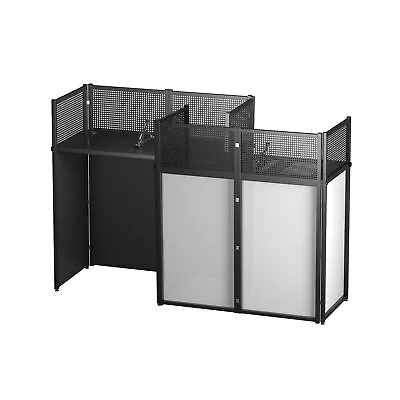 LOCENHU Portable DJ Facade Booth With Black And White Lighting Scrims Carryi... • $229.95