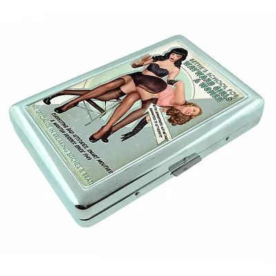 Vintage Poster D47 Silver Cigarette Case Money Holder Bettie's School Wayward  • $16.95