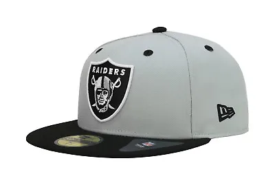 New Era 59Fifty Men's Cap NFL Oakland Raiders 2Tone Gray Black Fitted Team Hat • $44