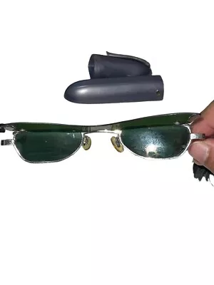 Vintage 1960s KK Spectacle Flip-Up Green Sunglasses. Mod/Boho/Steampunk • $450
