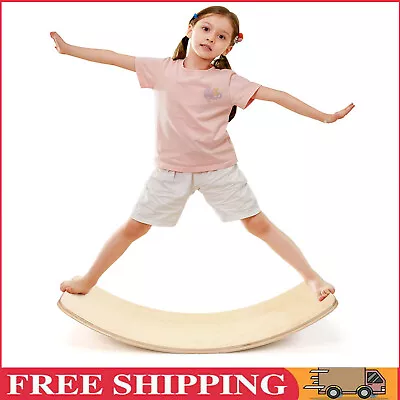 33 Inch Wooden Wobble Balance Rocker Board Open Ended Learning Toy Natural NEW • $39.99