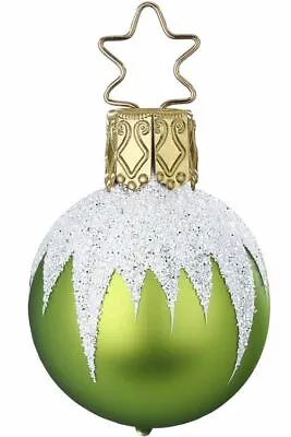 Inge-Glas Ball Mini Ball Apple Green Matte 21370T003 German Glass Christmas ORN • $18.25