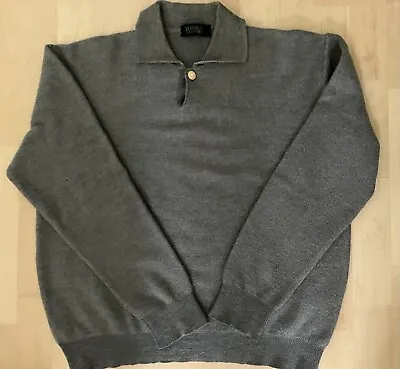 Versace Vintage Classic V2 Men Gray Sweater Wool Pull Over One Button  Italy  M • $45