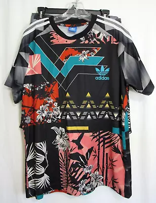 Adidas Icon Mash Up Print Multicolor Floral #3 Jersey And Swim Trunks Size L EUC • $99.95